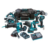 Makita Tools - 6 Piece Brushless Combo Kit - HP001G TD001G GA013G JR001G HR001G HS003G 2x BL4040 DC40RA  & TOOL BAG (832367-6) | DK0153G601
